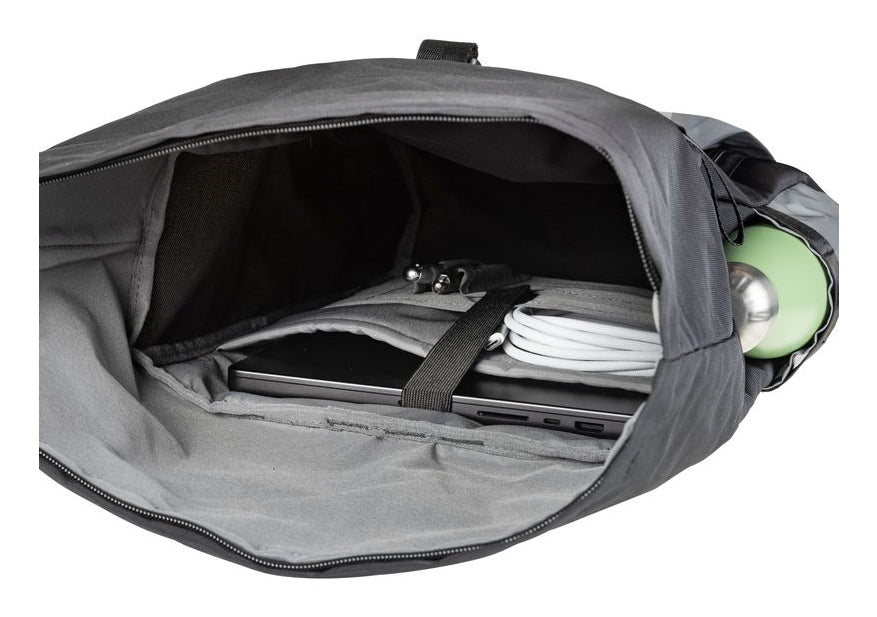 KOOR Notebook-Rucksack Veedi Rolltop Reflective – 22 l, reflektierend, wasserabweisend – Schwarz