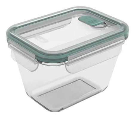 Rotho Vorratsdose 750 ml, 15,5 × 11,7 × 10,6 cm, Glas (Borosilikat), Transparent
