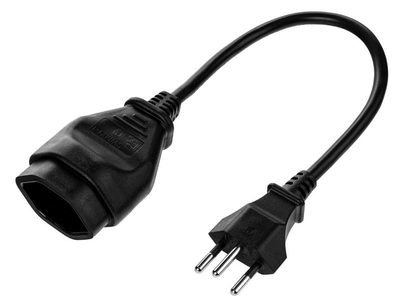 Furber. Verlängerungskabel – T12–T13, 0,2 m, 3×1 mm², Schwarz, 4er-Set