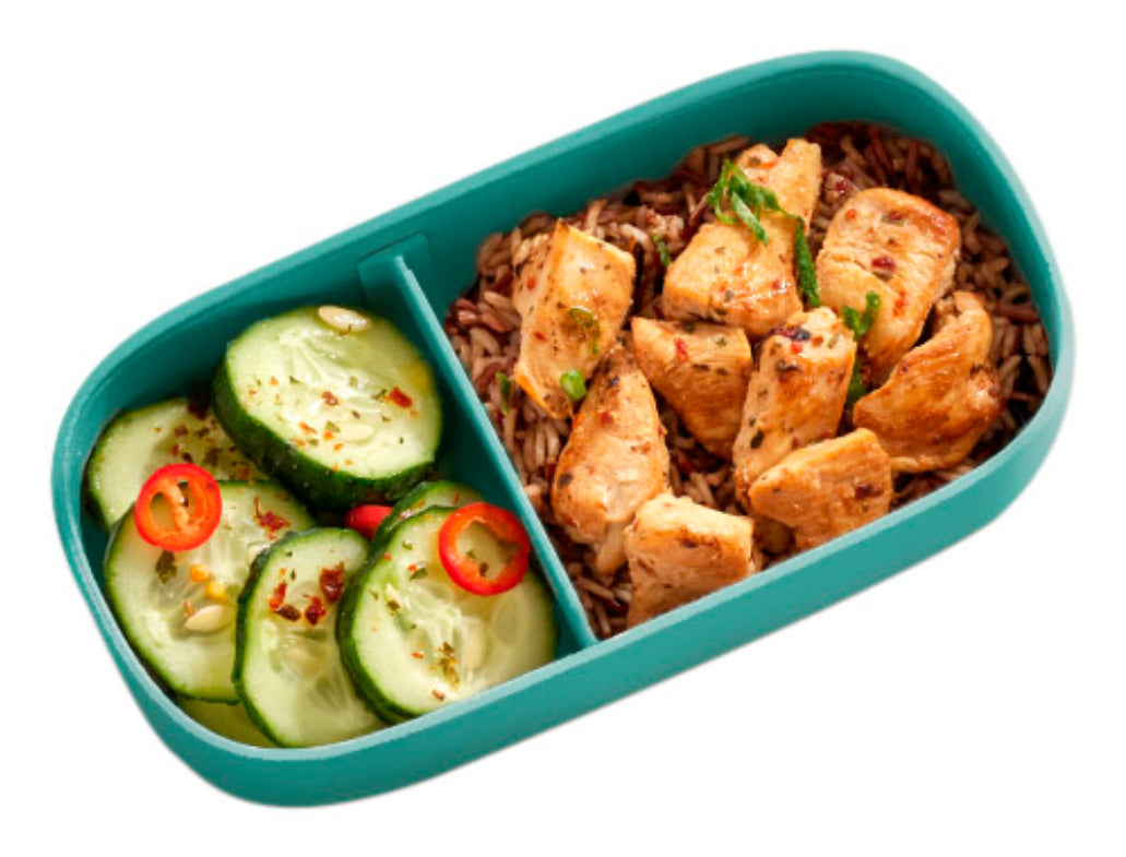 Lékué Lunchbox 500 ml, 10,3 × 19,3 × 6,2 cm, Polypropylen (PP)/Silikon, türkis