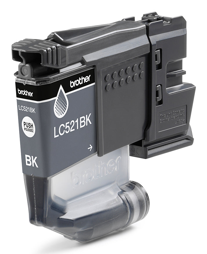 Brother LC521BK Schwarz Tintenpatrone (Original) – 500 Seiten – für DCP-J1260W, DCP-J1310DW/1313DW …