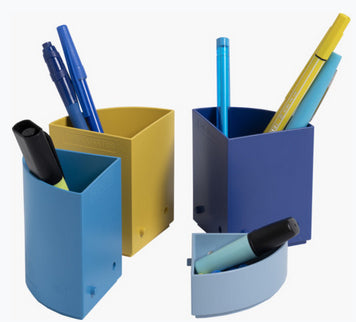 Exacompta BeeBlue The Quarter Stifteköcher – 4 Fächer, für A4+, modulierbar, mehrfarbig, Kunststoff