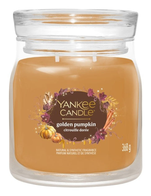 Yankee Candle Golden Pumpkin – Duftkerze, Medium Jar, 50 h