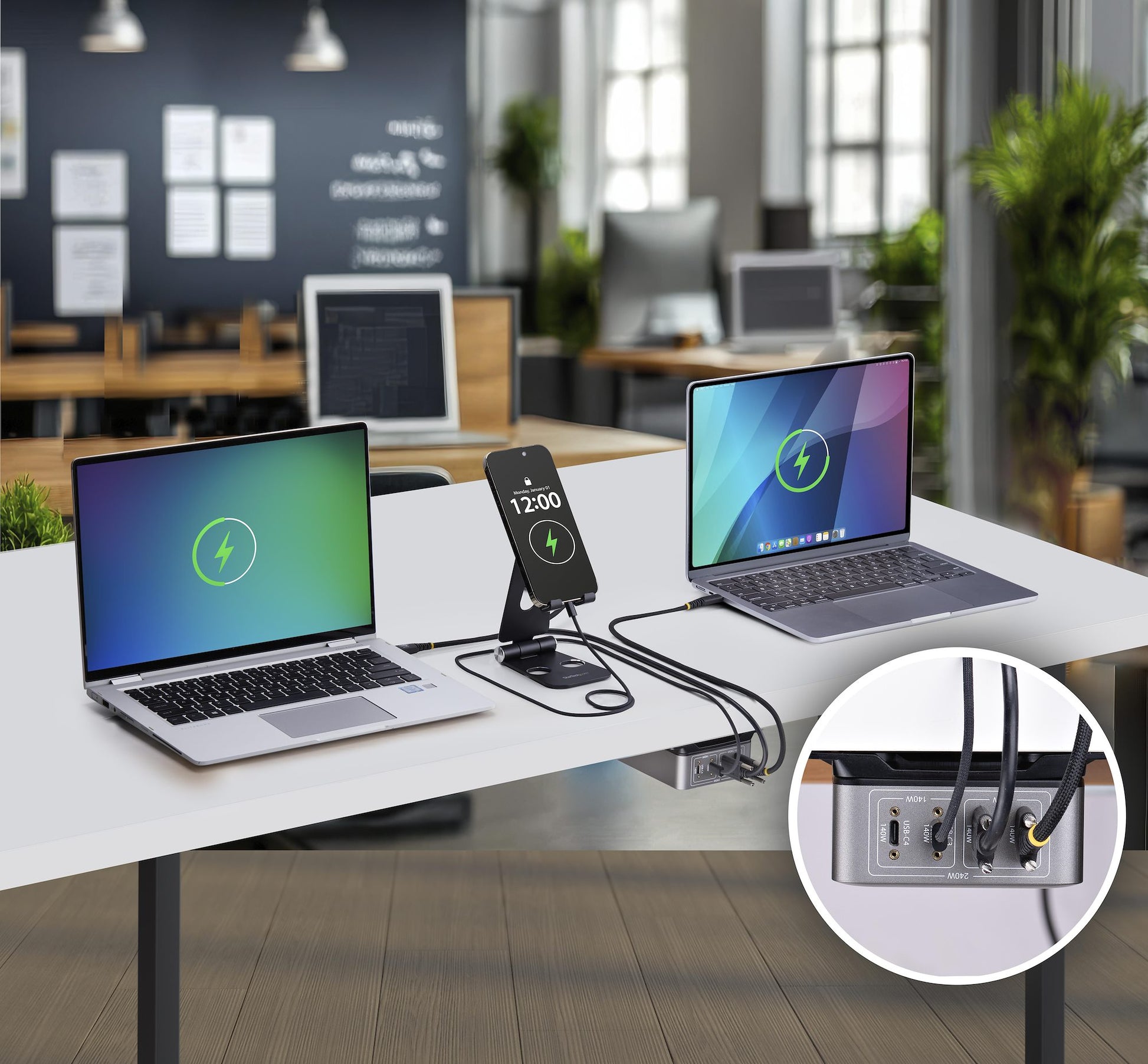 StarTech.com USB-Desktop-Ladegerät 240 W – USB-C×4 – PD 3.1, GaN, EU-Stecker (Typ C)