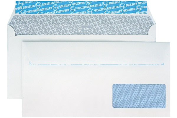 Goessler Couvert C5/6, mit Fenster, selbstklebend, weiss, 80 g/m², mit Innendruck