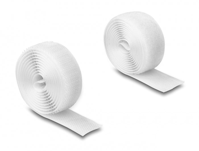 DeLOCK Klettband, 20 mm × 1 m, weiss, 1 Stück