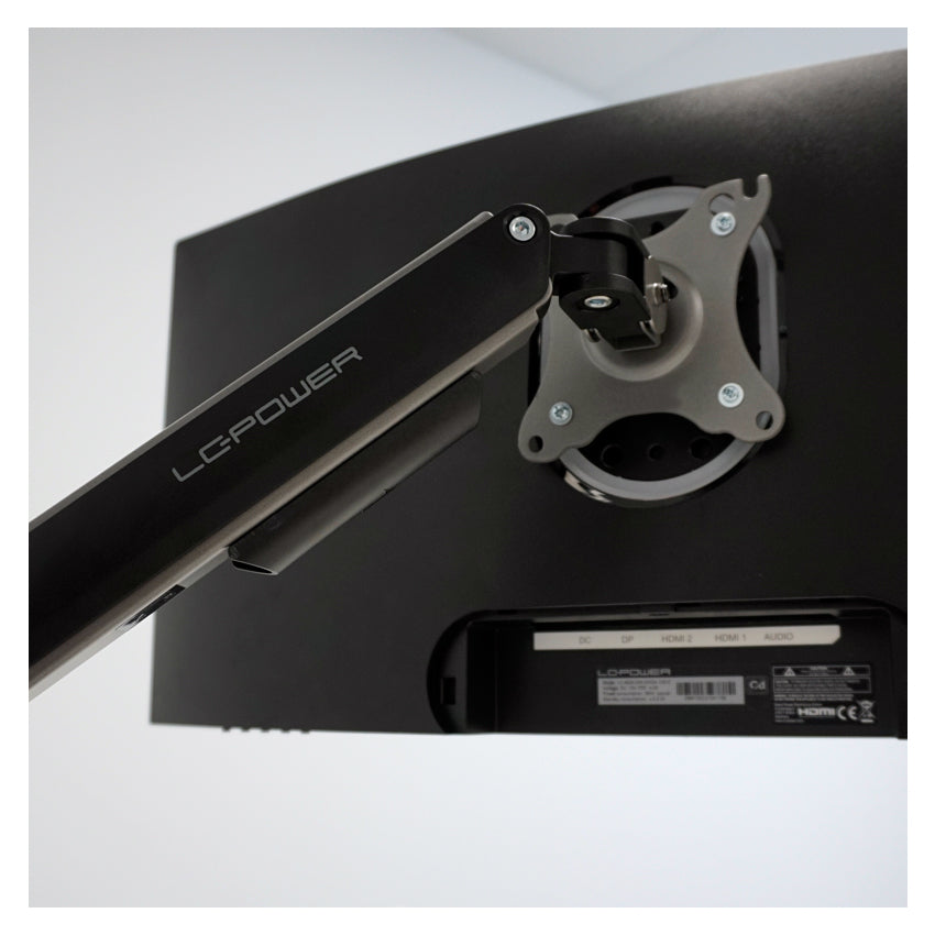 LC-Power LC-EQ-A32B – Monitorarm Tischhalterung – Klemme/Durchführung – 1 Monitor – 17–32" – VESA 75×75/100×100