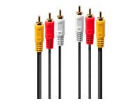 Lindy Audiokabel 3×RCA (Stecker) auf 3×RCA (Stecker) – 1 m, vergoldete Kontakte