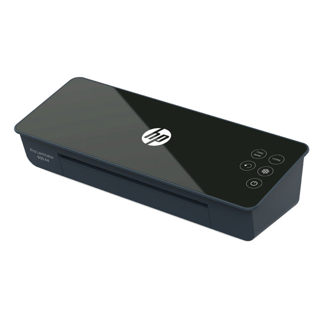 HP Pro 600 Laminiergerät A4 – 2 Rollen, 75–125 µm, Kaltlamination, 1 Min. Aufheizzeit, 600 mm/min, Schwarz