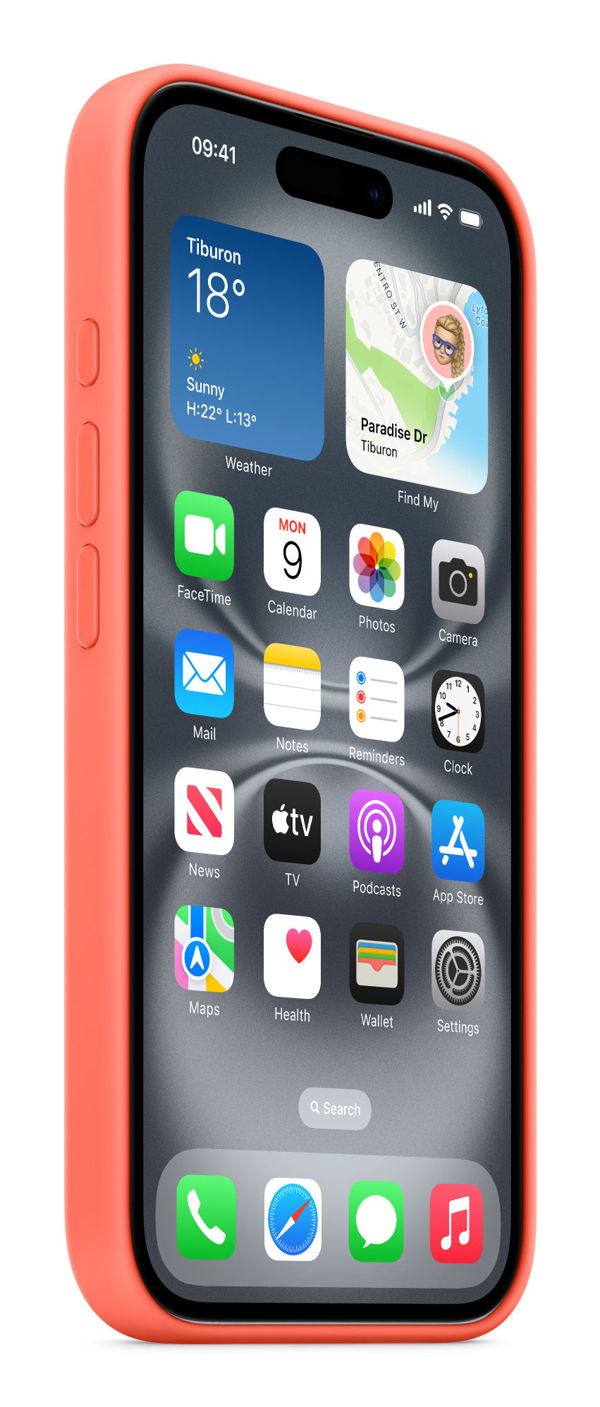 Apple Backcover – für Apple iPhone 16 – orange – Silikon – MagSafe-kompatibel