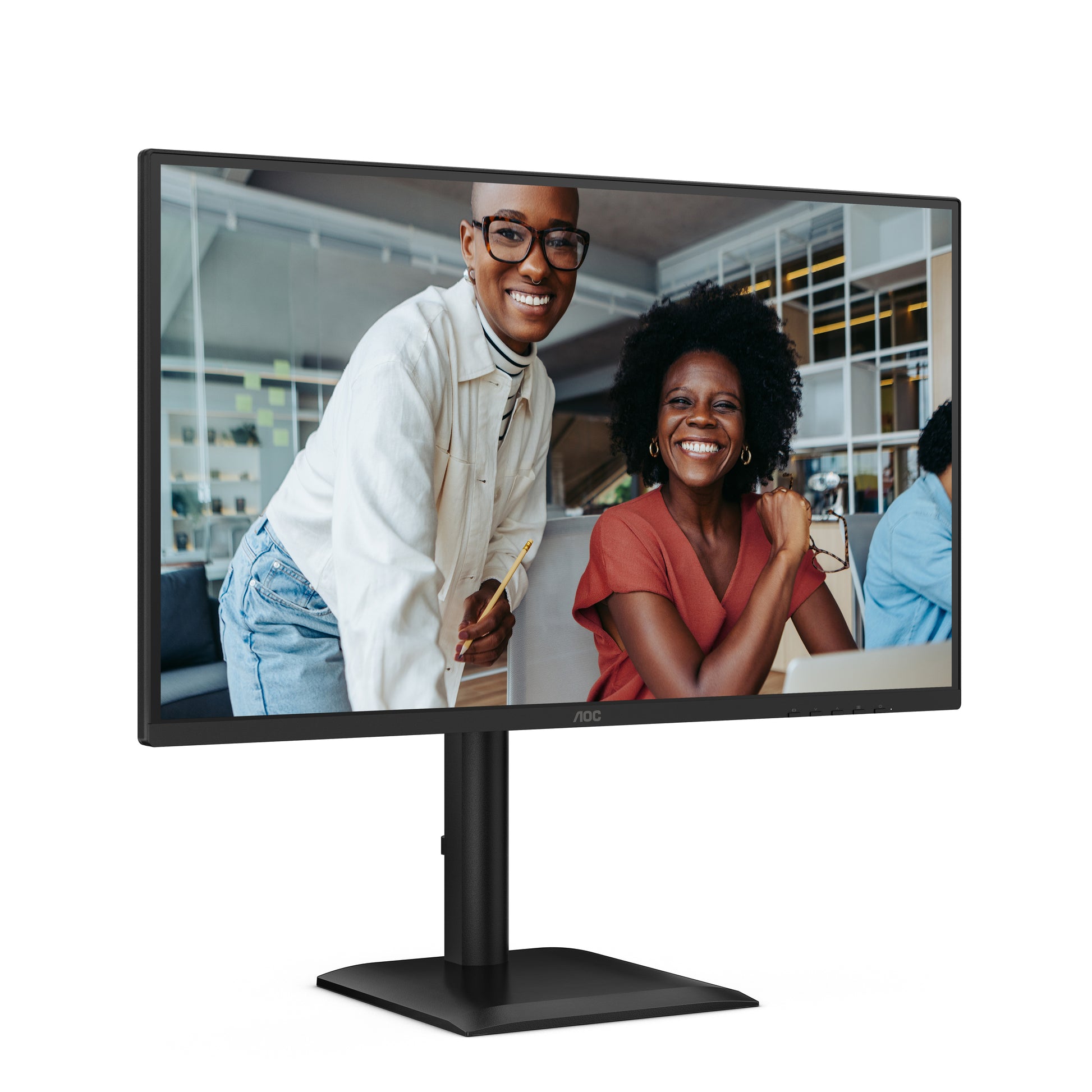 AOC 27E4CV – Monitor, 27", IPS, 120 Hz, 300 cd/m², USB-Hub, Lautsprecher, Adaptive Sync, Schwarz