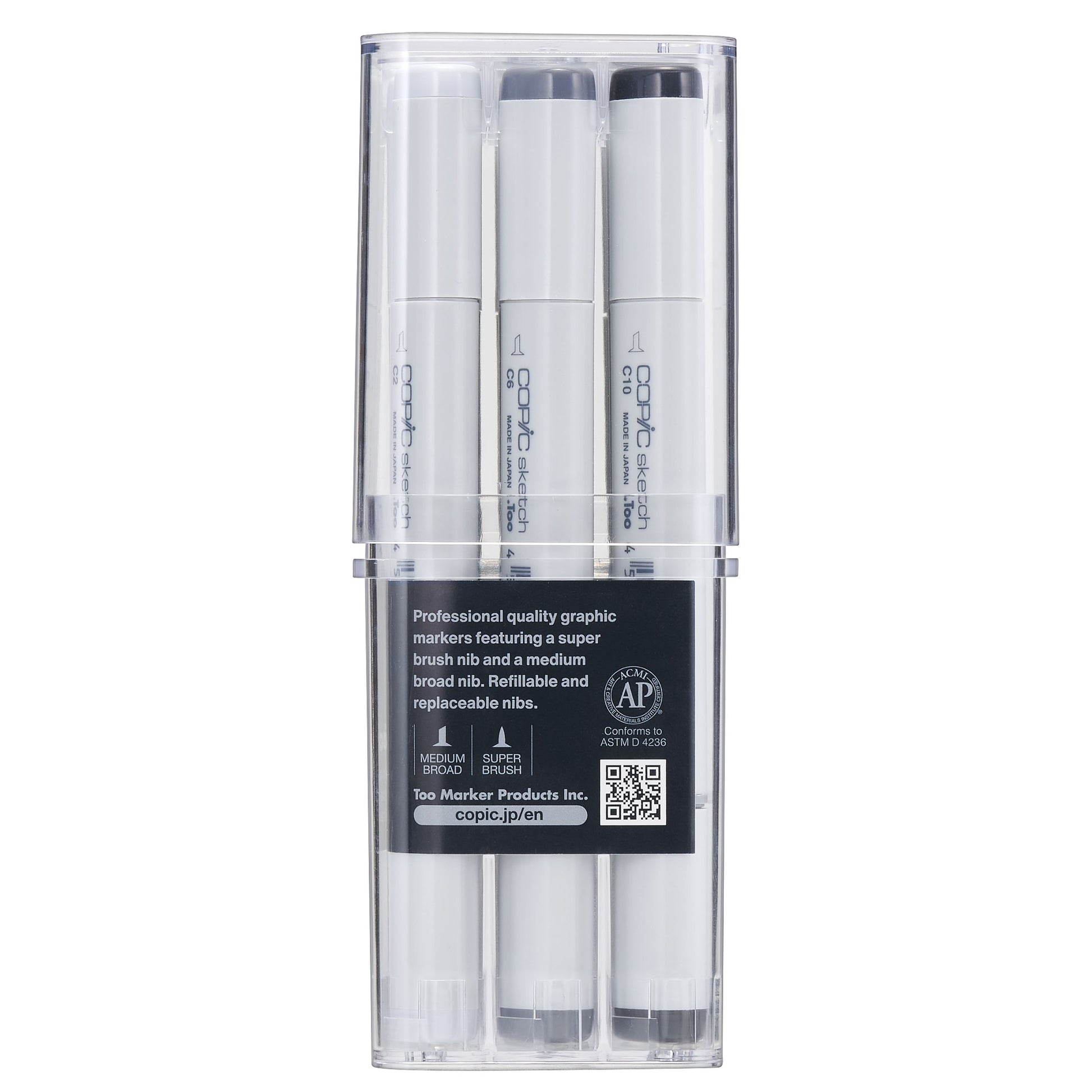 Copic Sketch Doppelfasermaler – Duo-Spitze Meisselspitze/Pinselspitze, 12er Set