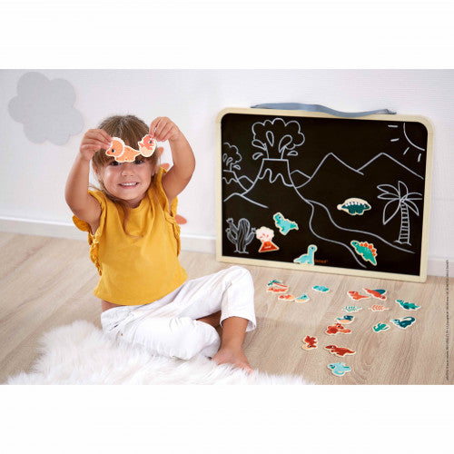 Janod Dino-Magnete – 14 × 14 × 8 cm – 24 Stück – ab 2 Jahren – FSC-Holz – mehrfarbig