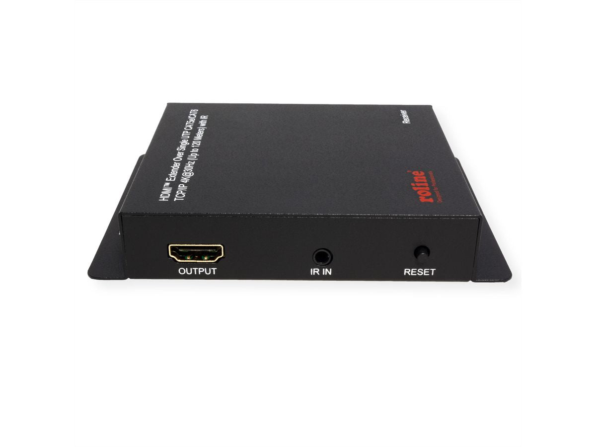 ROLINE HDMI-Extender-Kit – bis 120 m, 4K (3840 × 2160) @ 30 Hz, IR-Rückkanal – Schwarz