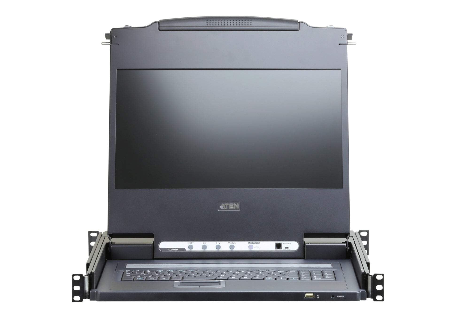 ATEN 17,3" Rack-LCD-Konsole – HDMI/VGA/DVI, 1920 × 1200/60 Hz, USB 2.0, Audio, QWERTZ (CH) – 1U
