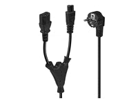 Lindy Netzkabel, Schuko auf IEC C13 und IEC C5, Y-Kabel, 2 m