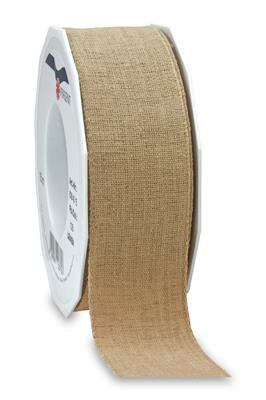 Pattberg Geschenkband Leinen Polyester Natur – 40 mm × 15 m – 1 Stk.