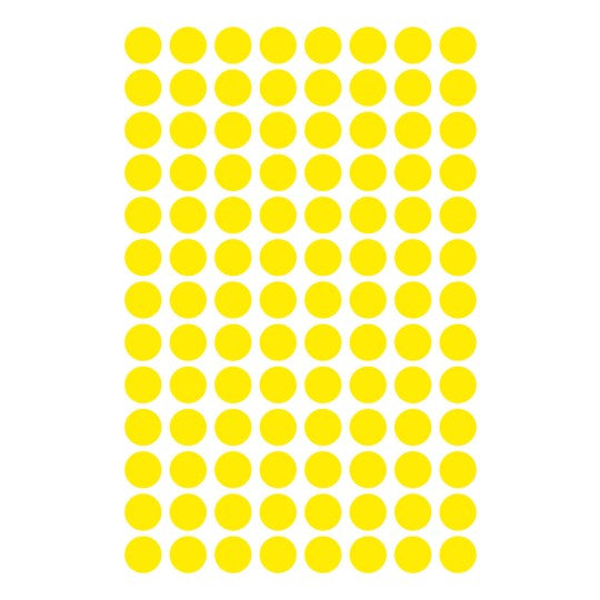 AVERY Zweckform Markierungspunkte – Ø 8 mm, permanent, gelb, 4 Blatt (416 Stk.)