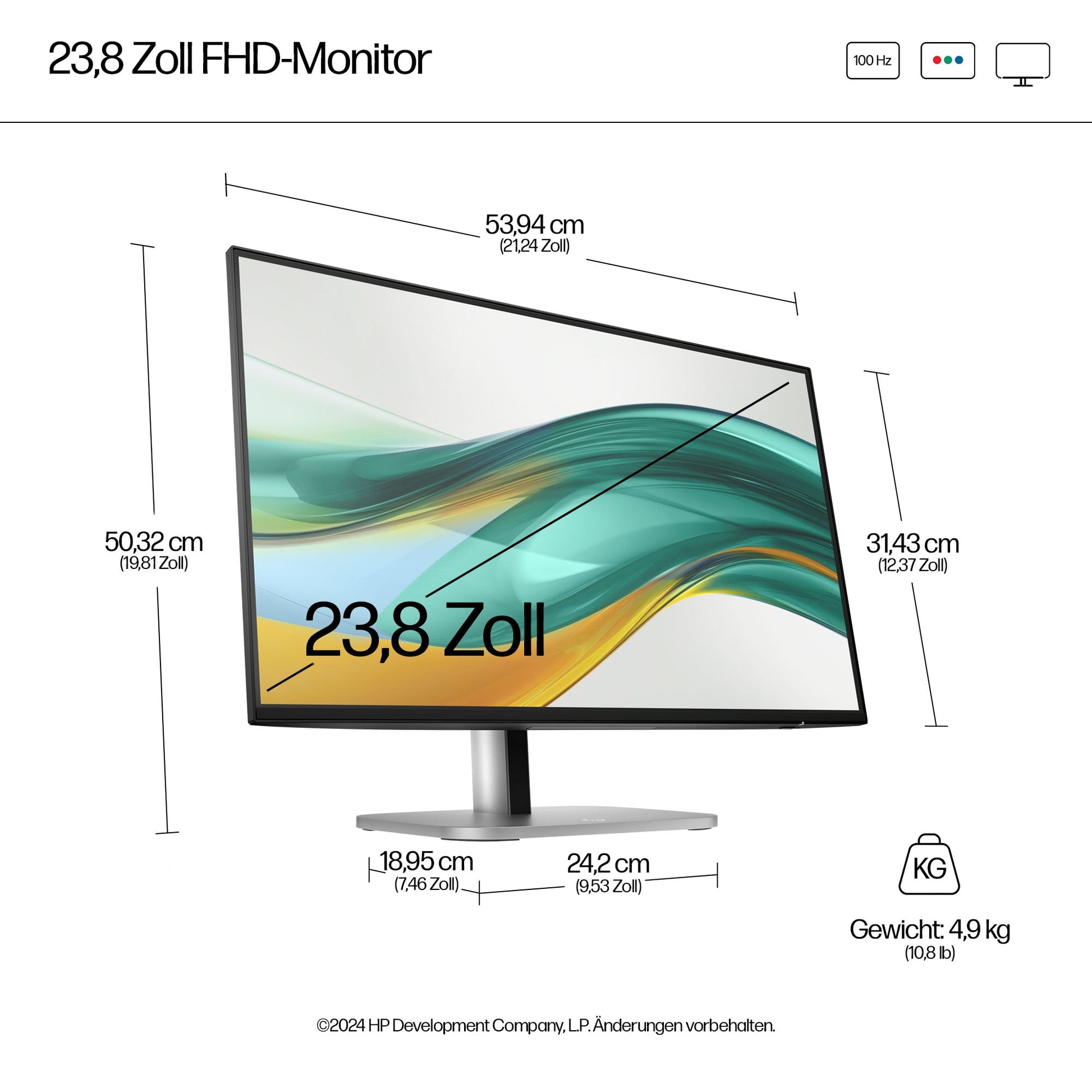 HP 524pf Serie 5 Pro – Monitor, LED