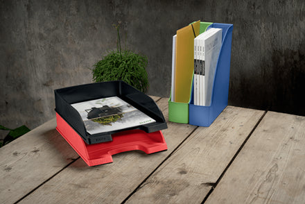 Leitz Recycle – Briefkorb für A4, Kunststoff (recycelt), Grün, 255 × 357 × 70 mm