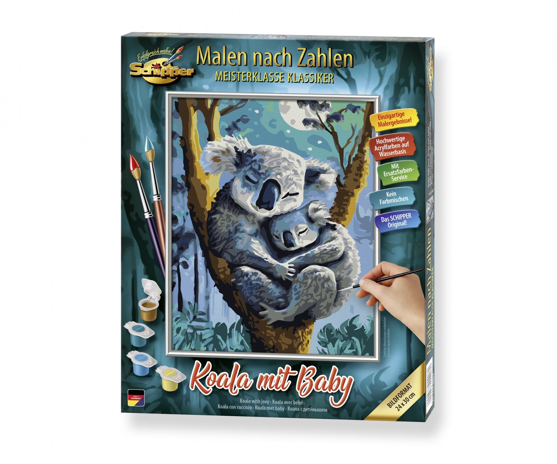Schipper Malen-nach-Zahlen-Set – Koala mit Baby – 24 × 30 cm – ab 12 Jahren