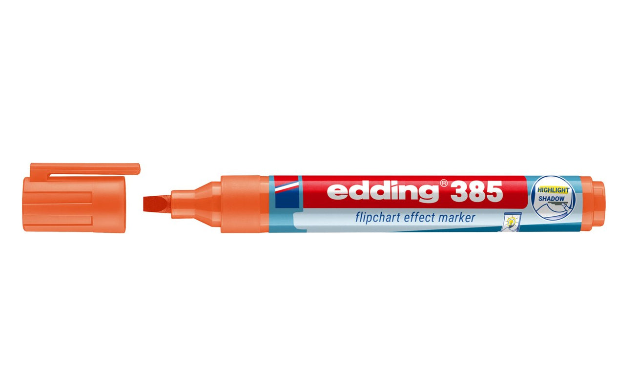 Edding Flipchart-Marker – Pinselspitze 1–5 mm, Orange, nachfüllbar, Cap-Off – für Flipcharts/Papier