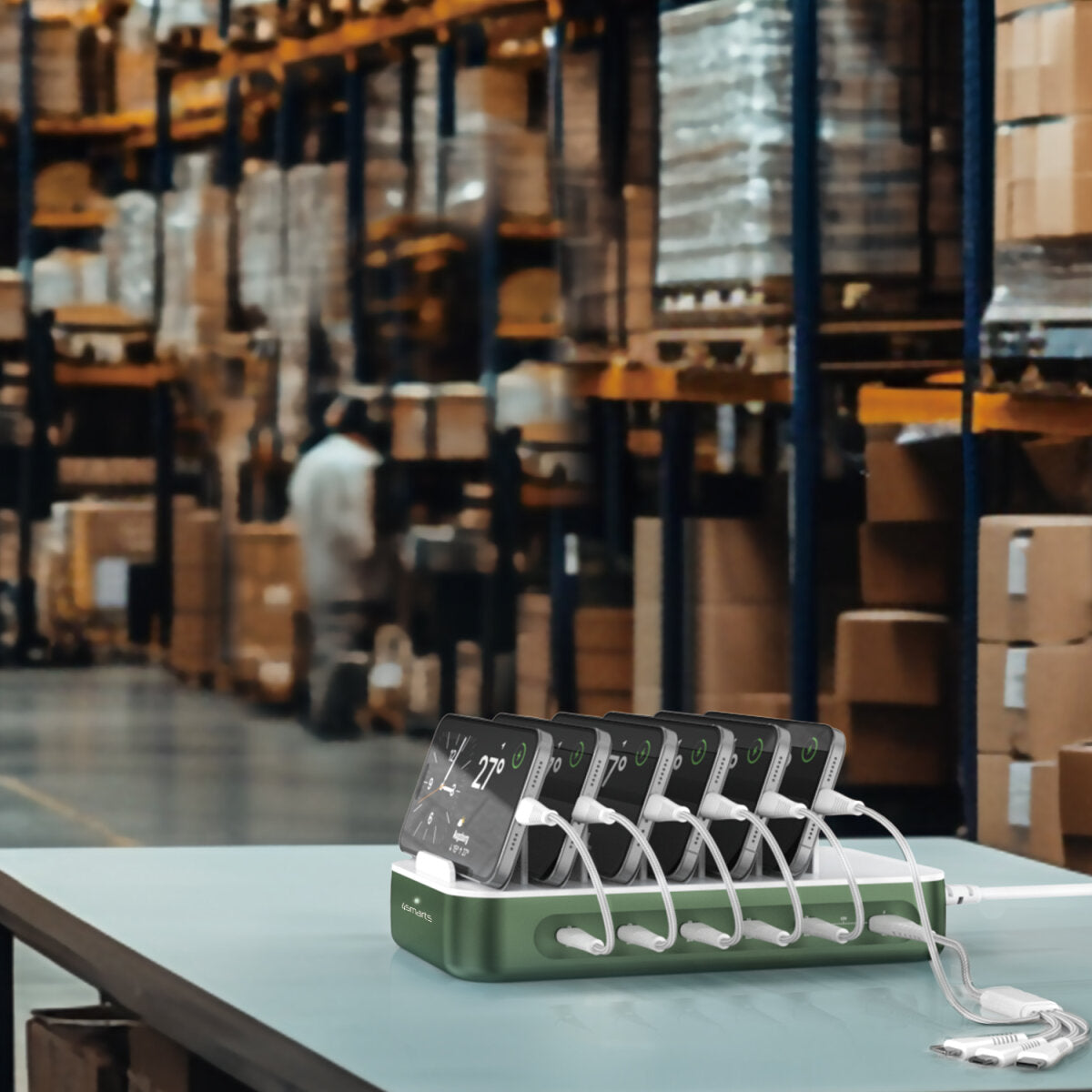 4smarts Ladestation – 5× USB-C + 1× USB-A, Hüllenfreundlich – für Nintendo Switch, Universal, Smartphone u. a.