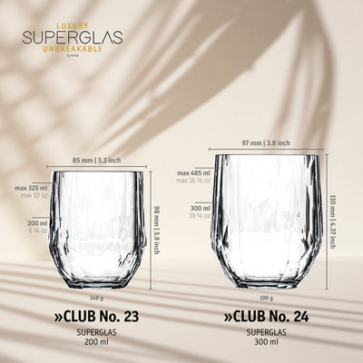 koziol Becher Club Nr. 24 – 2er Set, 300 ml, Ø 9,7 cm, Kunststoff, Grau, spülmaschinenfest, stapelbar