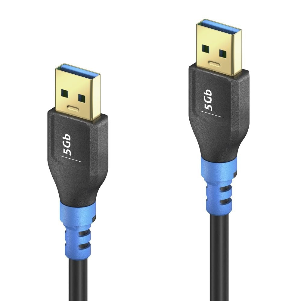 PureLink USB-A auf USB-A Kabel – USB 3.2 Gen 1 (5 Gbit/s) – 1 m – Schwarz