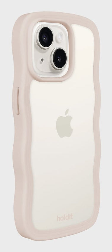 Holdit Wavy Case Backcover – für Apple iPhone 13, PC+TPU+Silikon, Beige/Transparent