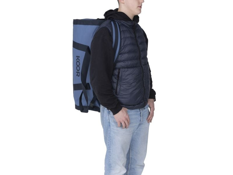 KOOR Sporttasche – 70 l, aus rPET, blau, 38,5 × 38,5 × 73 cm