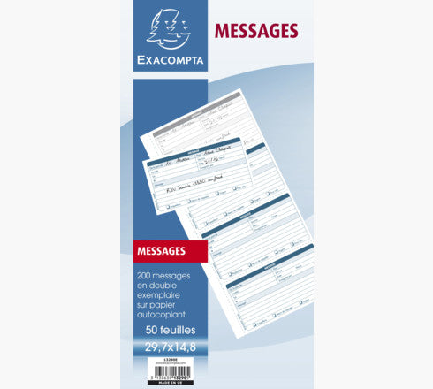 Exacompta Telefonblock – 297 × 148 mm – selbstdurchschreibend, 50 Sätze, 2-fach, 5 Stück, 57 g/m²