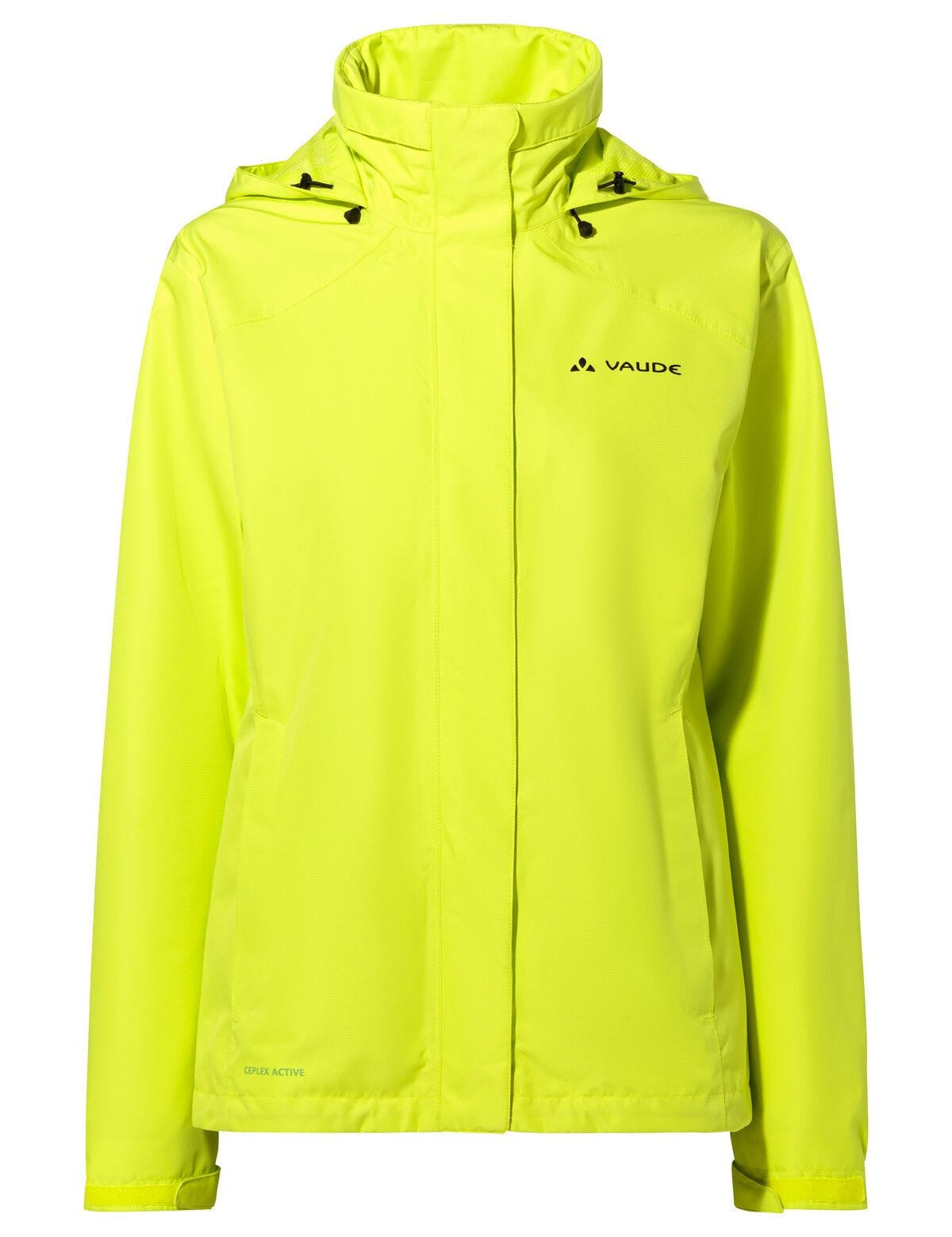 VAUDE Regenjacke – Grösse 36 – Gelb/Grün, Polyester, Wasserdicht, mit Kapuze