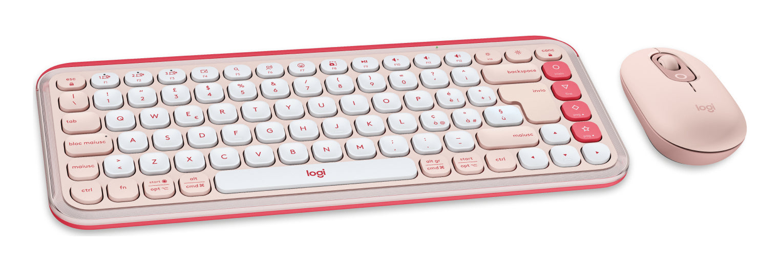 Logitech POP Icon – Tastatur, IT-Layout (IT), Rosa