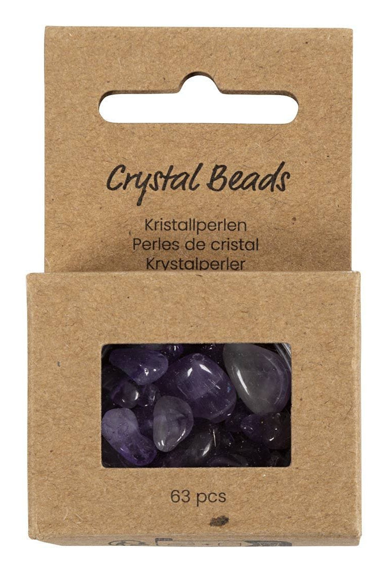 Creativ Company Perlenset (Amethyst) – flieder – Ø 10 mm, Loch 1 mm – 60 Stk.