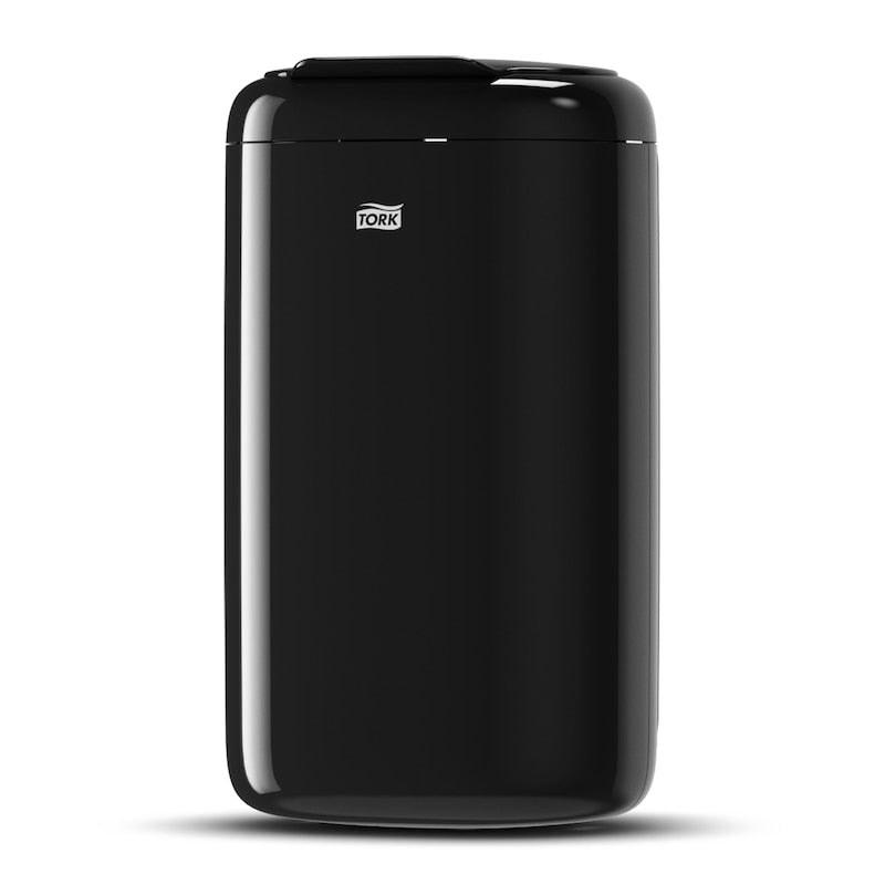 Tork Wandabfallbehälter B3 564008 – 5 l – schwarz – mit Deckel – Soft-Close – Wandmontage