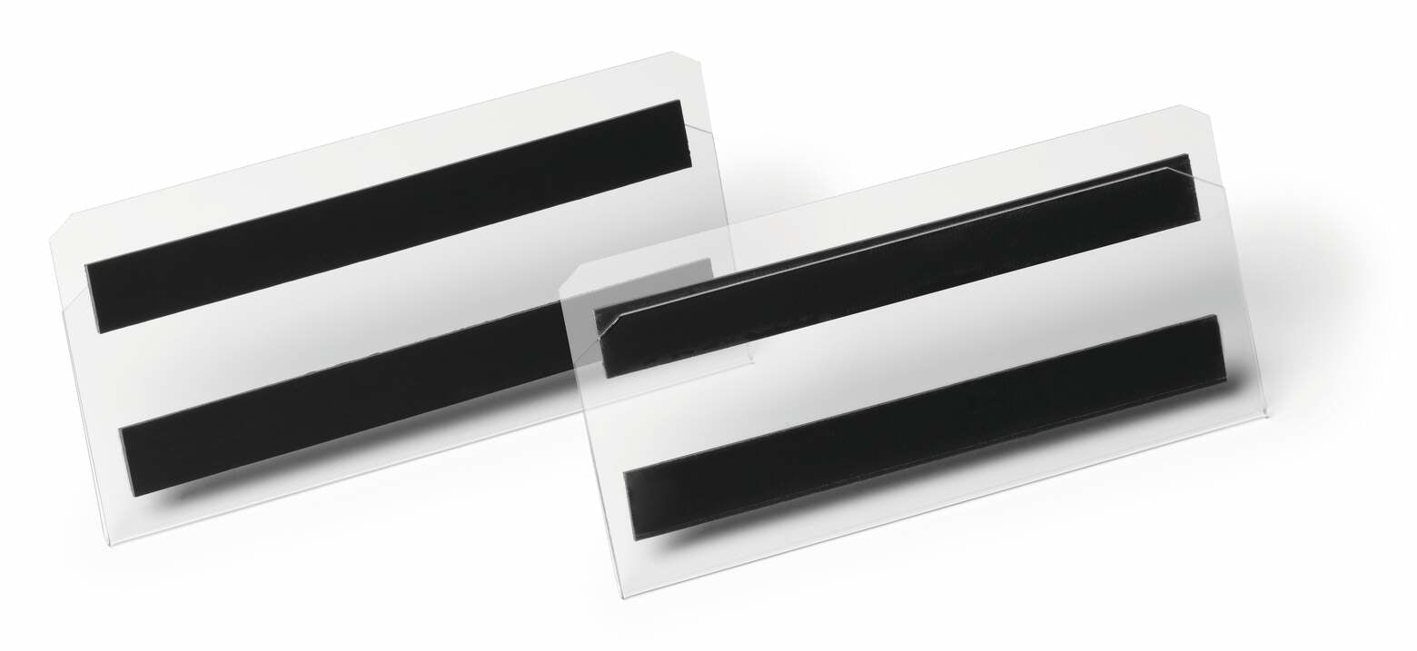 Durable Magnetclip – 150 × 67 mm, transparent, wiederverwendbar, magnetisch, für 150 × 67 mm