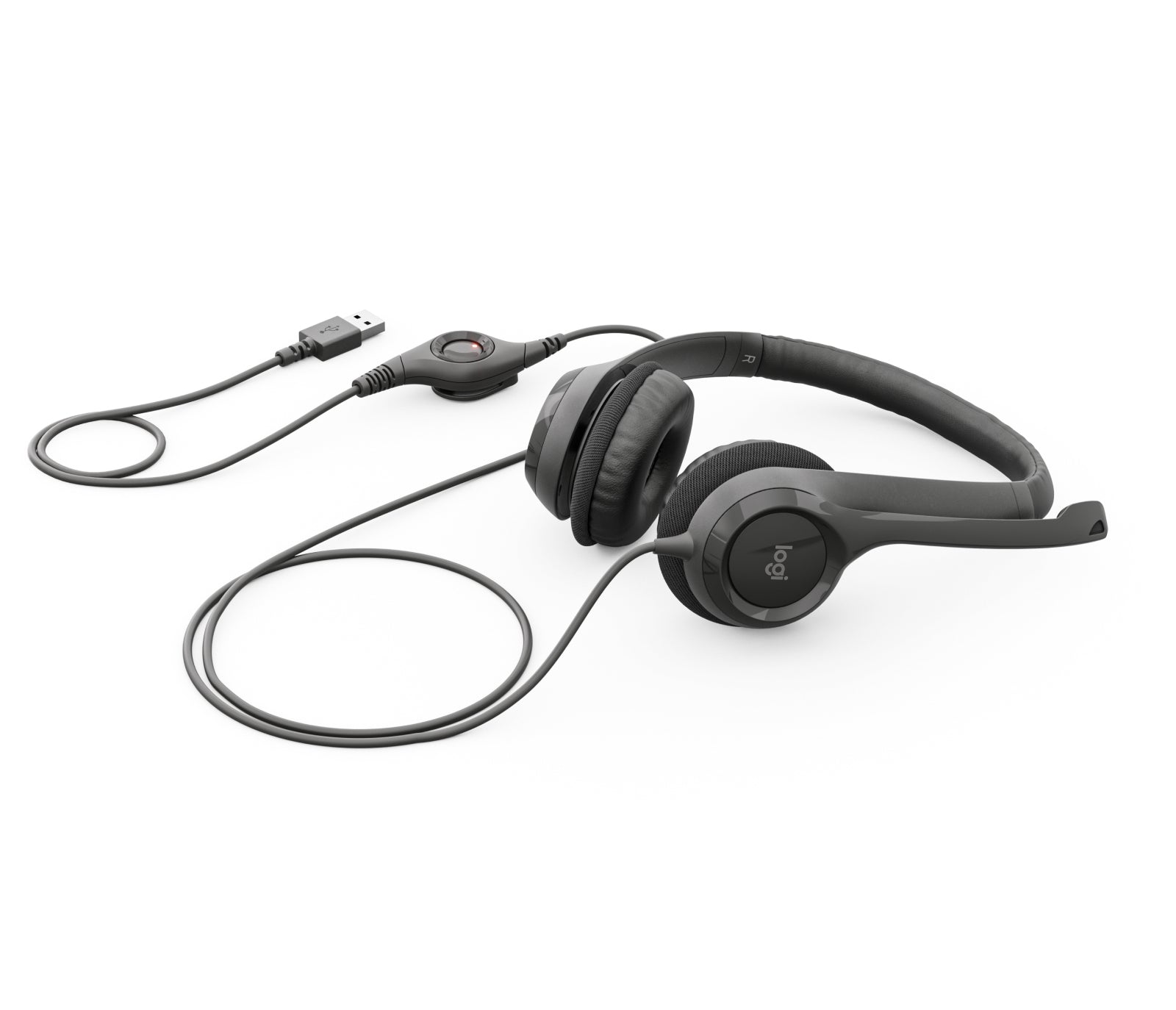 Logitech H390 Office-Headset – On-Ear, Stereo, Kabel, USB-A, Schwarz