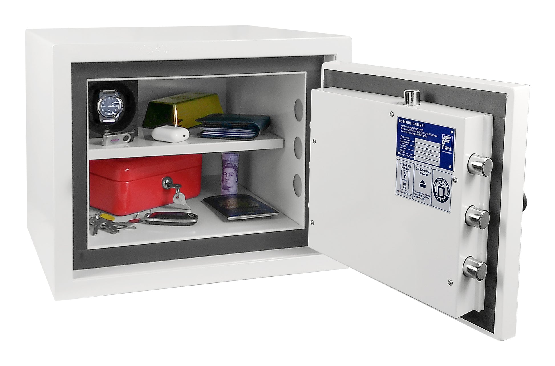 Phoenix Safe Co. Phoenix Tresor Fortress Pro SS1461E – Elektronikschloss – 23,0 l – 60 Minuten Feuerschutz – Bodenmontage – Weiss