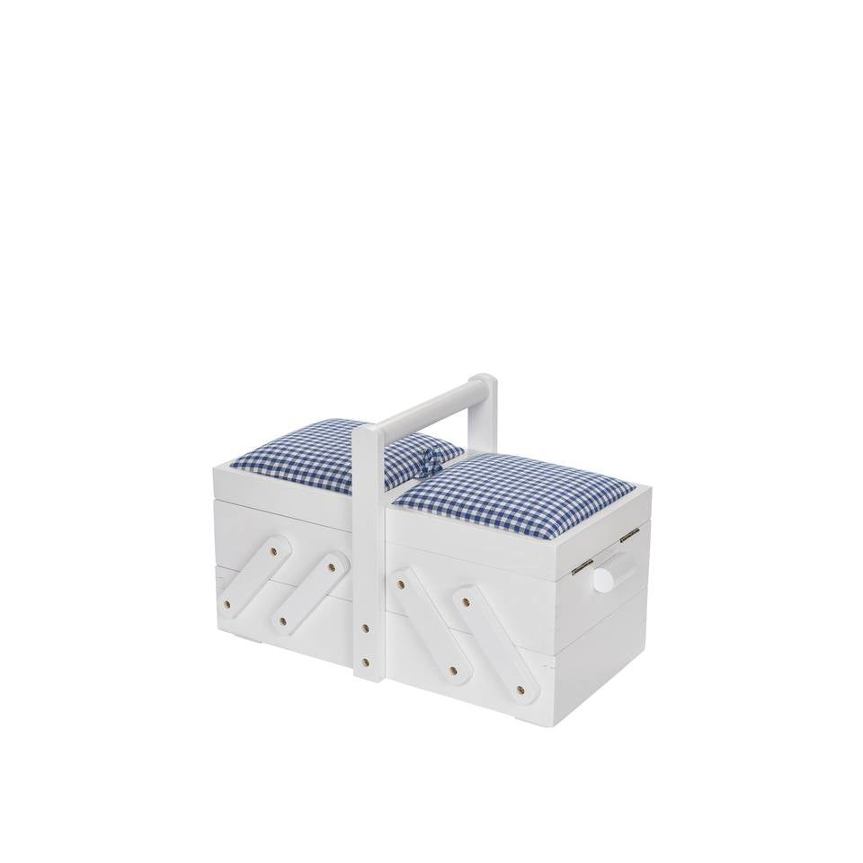 Prym S Nähkasten Aufbewahrungsbox (mit Deckel) – Holz – Weiss – 190 × 230 × 190 mm