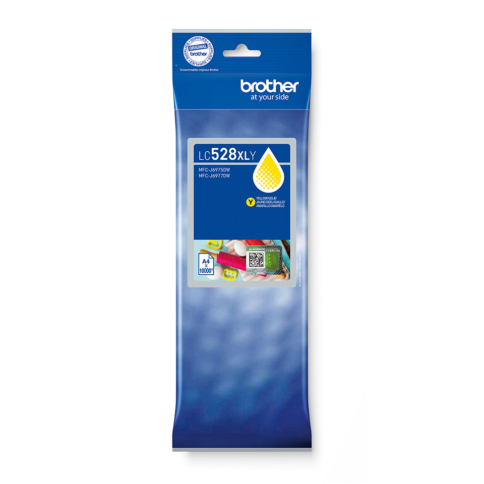 Brother LC528XLY Gelb Tintenpatrone (Original) – 10'000 Seiten – für Brother MFC-J6975DW/MFC-J6977DW
