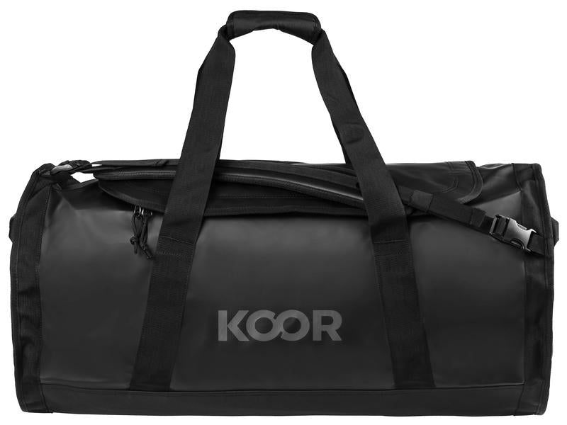 KOOR Sporttasche Sooma – 70 l, aus rPET, schwarz, 38,5 × 38,5 × 73 cm