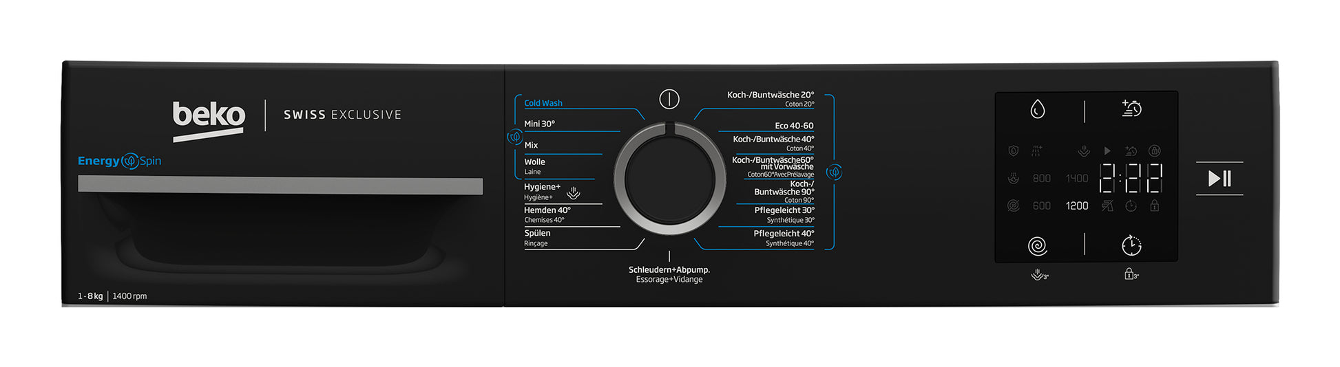 Beko Waschmaschine WM218 – 8 kg, 1400 U/min, Invertermotor, Energieklasse A – weiss