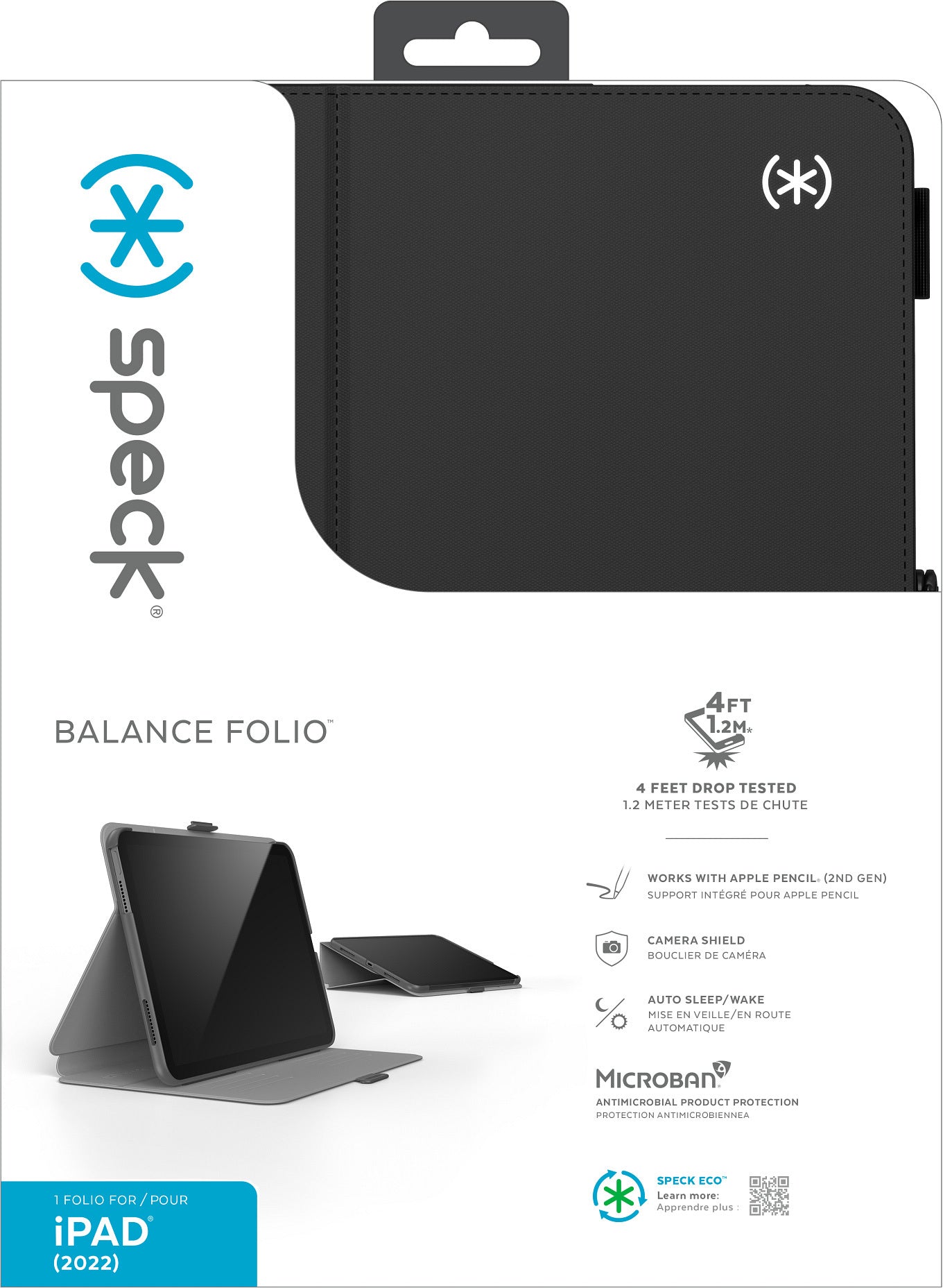 Speck Balance Folio Tablet-Hülle für Apple iPad 10,9" (10. Gen.) – Schwarz