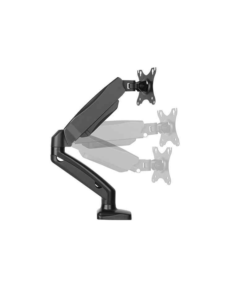ICY BOX IB-MS303-T – Monitorarm Tischhalterung – Klemme/Durchführung – 1 Monitor – bis 27" – VESA 75×75/100×100