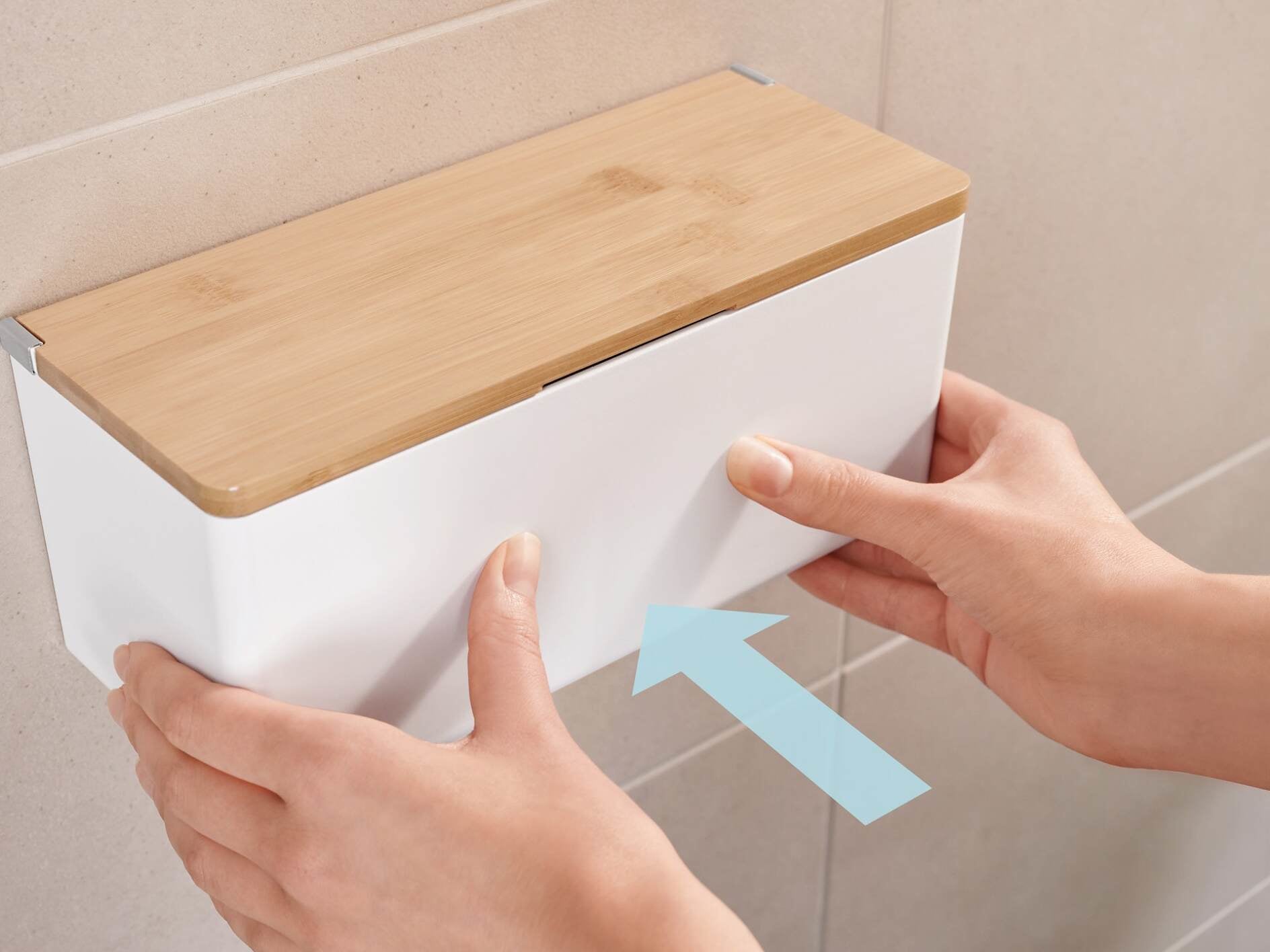 TESA Aufbewahrungsbox BABOO M – 24,2×10,2×11 cm, Kunststoff, Weiss