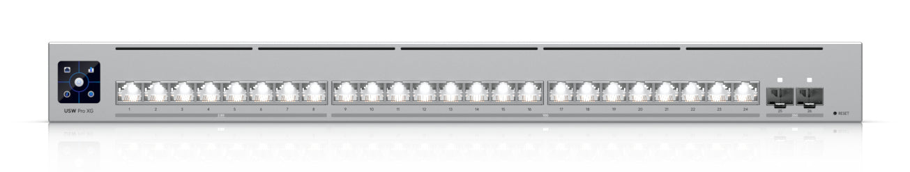 Ubiquiti UniFi Pro XG 24 – Managed Switch – 8×2.5G, 16×10G, 2×SFP28, L2/L3, 19" Rack, 1U