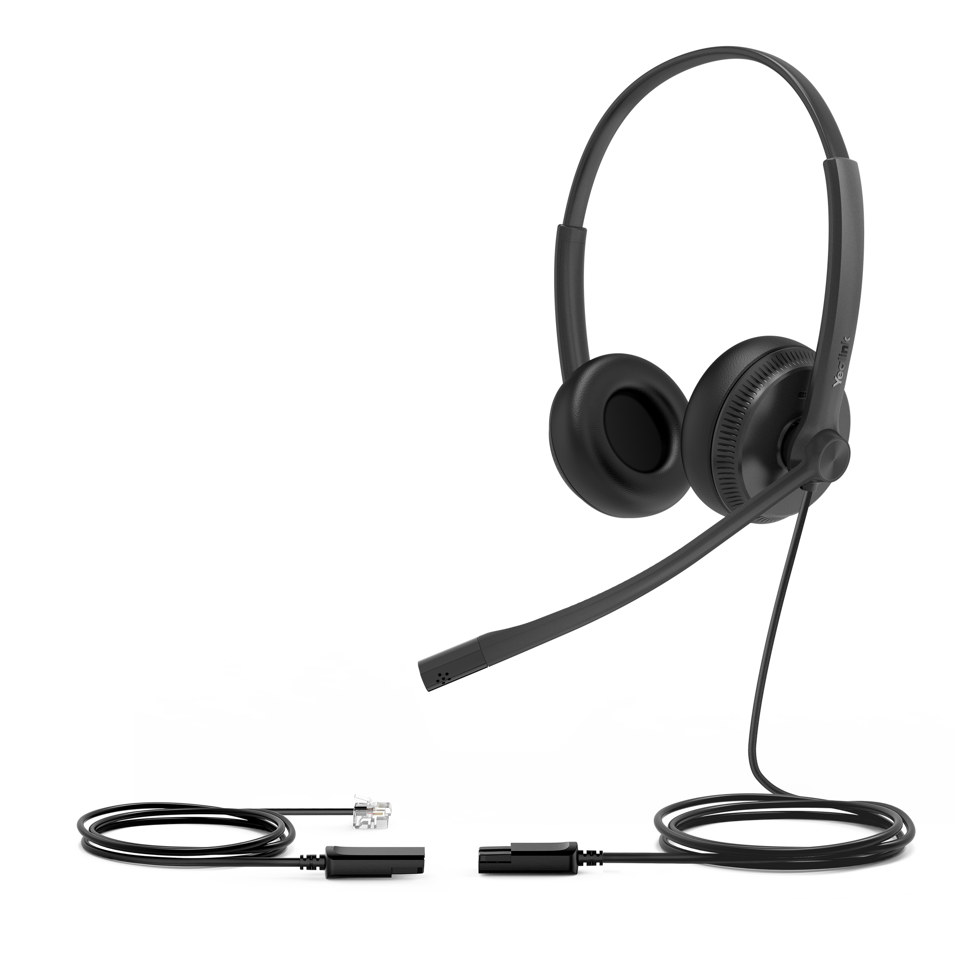 Yealink YHS34 Lite Dual – Duo Headset On-Ear – Kabelgebunden, mit Boom-Mikrofon – Schwarz