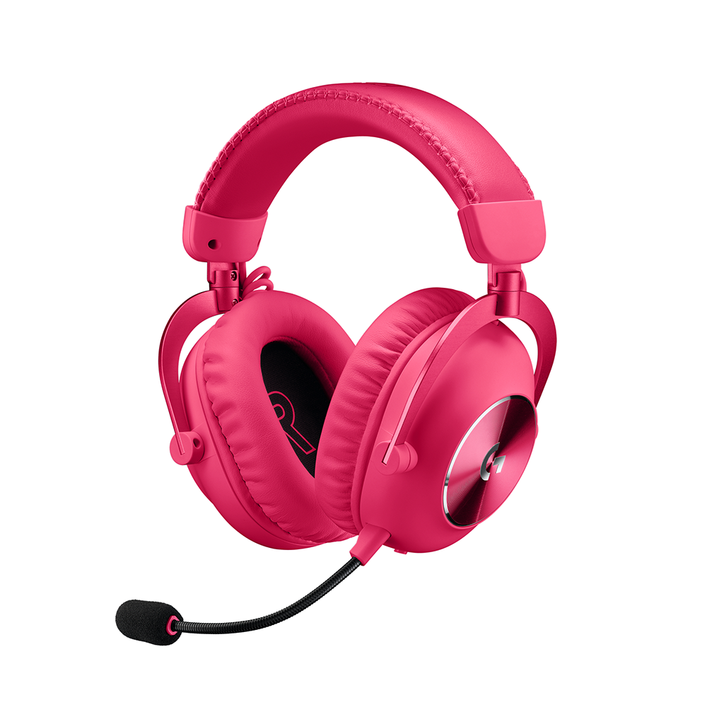 Logitech G PRO X 2 LIGHTSPEED Gaming-Headset – Over-Ear, Stereo, Kabel + BT, mit USB-A-Dongle, Magenta