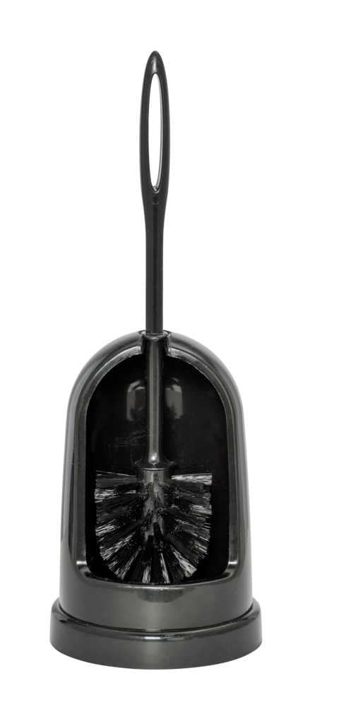 WENKO WC-Bürstenset – Kunststoff, schwarz, H 42 cm, Ø 14 cm